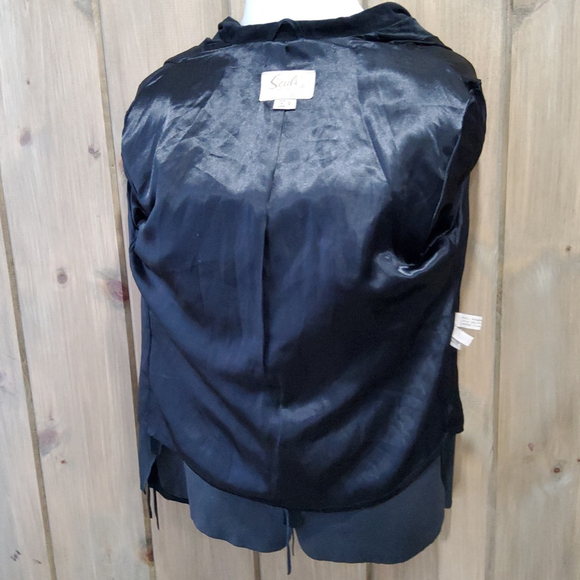 Vintage Scully Leather Fringed Shirt Jacket Black Small - Picture 11 of 12